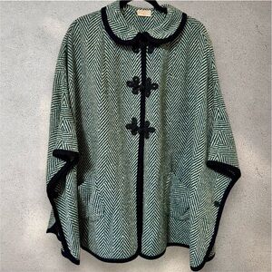 Vintage Mod 60s Herringbone Cape, Specially Hand Made By Mother - One Of A Kind